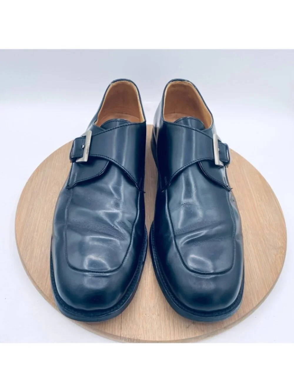 To Boot New York Mens Shoes 12 Black Leather Monk Strap Oxfords Italy
